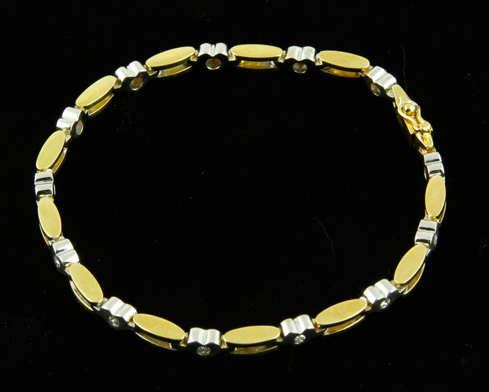 Appraisal: A - Romani K Gold and Diamond Bracelet K yellow