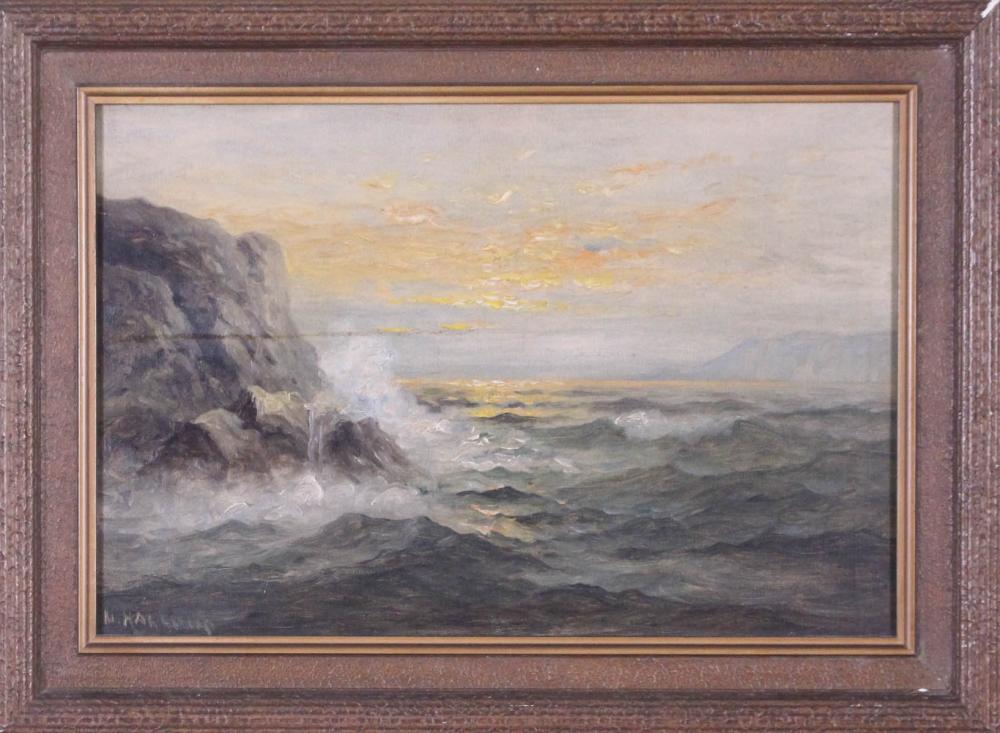 Appraisal: NELS HAGERUP San Francisco CA - oil on canvas seascape