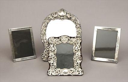 Appraisal: Three American Sterling Silver Picture Frames Together with an English