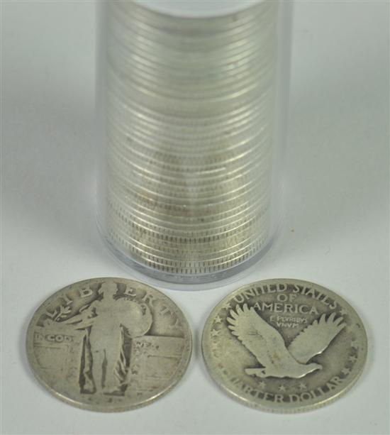 Appraisal: Roll of Standing Liberty Quarters Grades range G - F