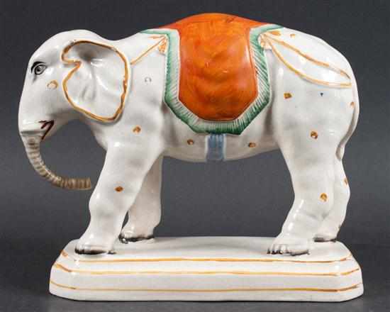 Appraisal: Staffordshire painted earthenware figure of Jumbo P T Barnum's elephant