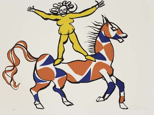 Appraisal: ALEXANDER CALDER Acrobat on a Horse Color lithograph x mm