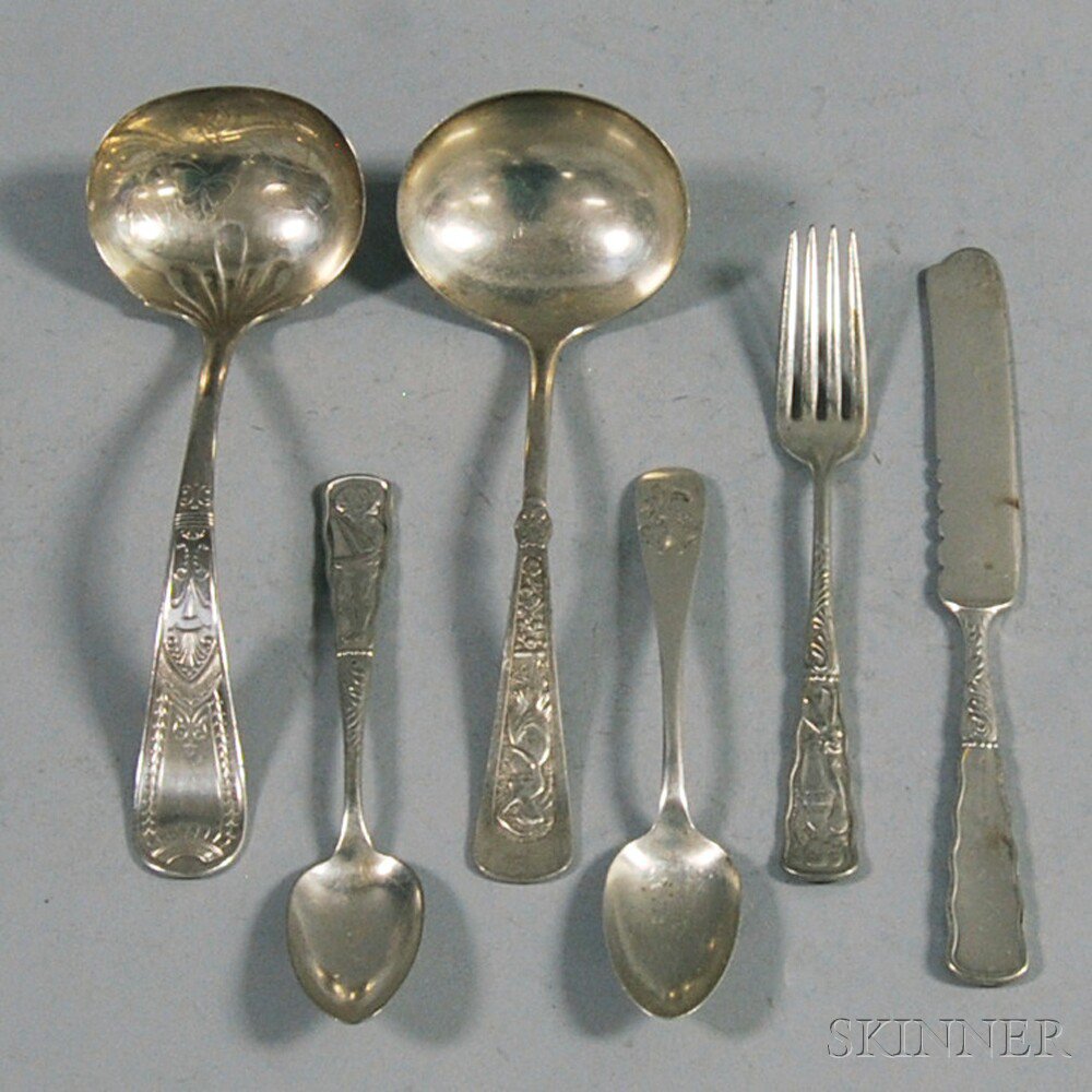 Appraisal: Small Group of Flatware a three-piece Rogers Bros silver-plated children's