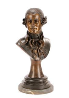 Appraisal: British School Bronze Bust of a Naval Captain British School