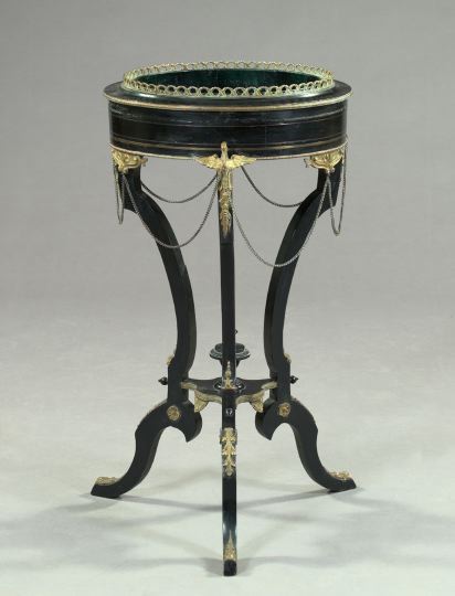 Appraisal: Napoleon III Ebonized and Brass-Mounted Jardiniere fourth quarter th century