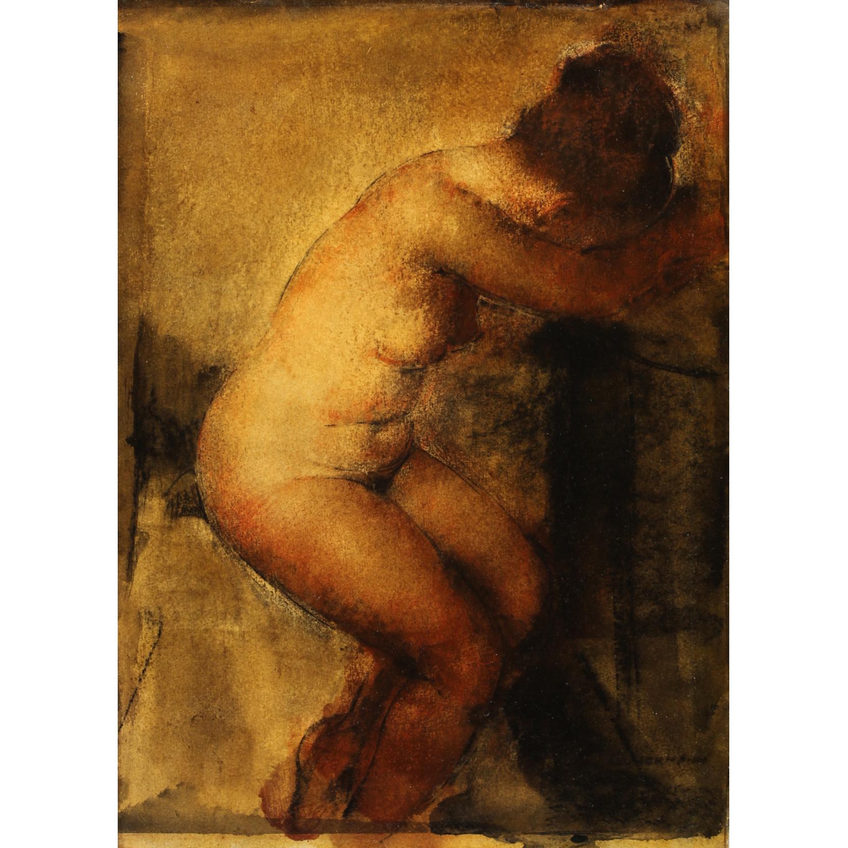 Appraisal: Grigory Gluckmann Russian CA - Female Nude mixed media on