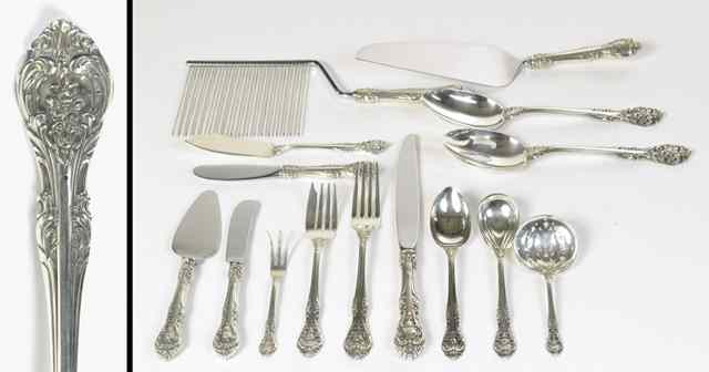 Appraisal: PIECE GORHAM STERLING FLATWARE SET plus storage chest Flatware in