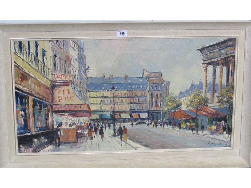 Appraisal: GEORGE HANN Oil on canvas Parisian Street Scene signed