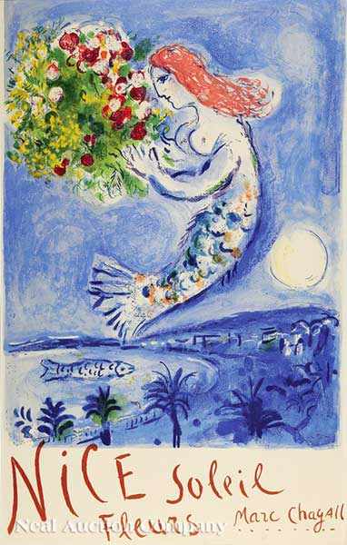 Appraisal: Marc Chagall French - Nice - Soleil Fleurs color lithograph