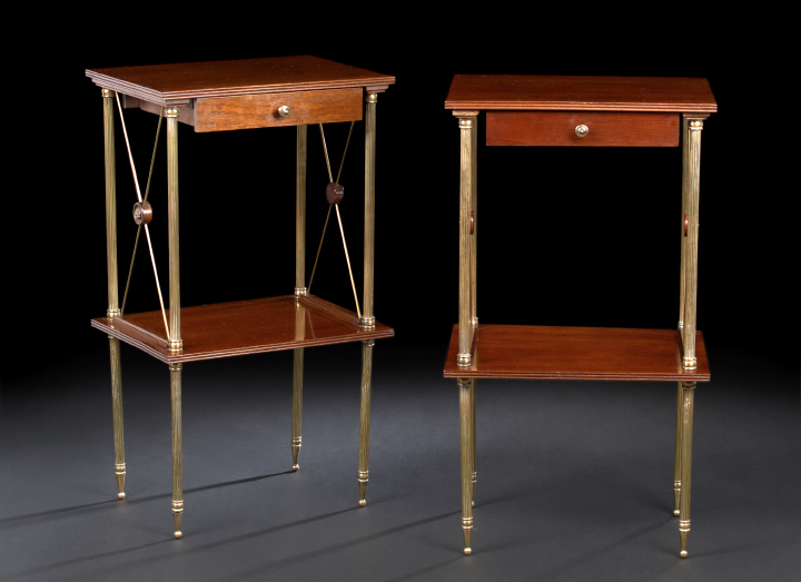 Appraisal: Pair of Directoire-Style Mahogany Occasional Tables each with a rectangular