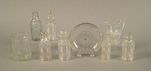 Appraisal: Nine pieces of colorless blown three mold glasswares to include