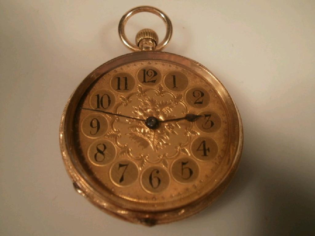 Appraisal: A Victorian ct gold cased open face pocket watch with