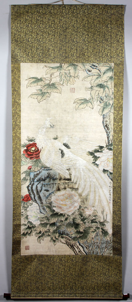 Appraisal: - Chinese Phoenix Scroll Painting Scroll painting China of phoenix