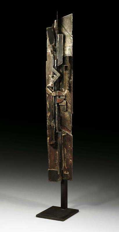 Appraisal: MATTIOLI SILVIO Winterthur - lives in Schleinikon Large iron stele