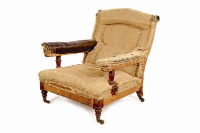 Appraisal: Howard Sons A late Victorian easy open armchair on turned