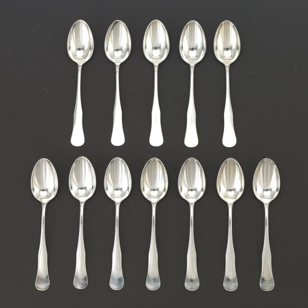 Appraisal: SET OF TWELVE SWEDISH STERLING SILVER DESSERT SPOONS Twelve sterling