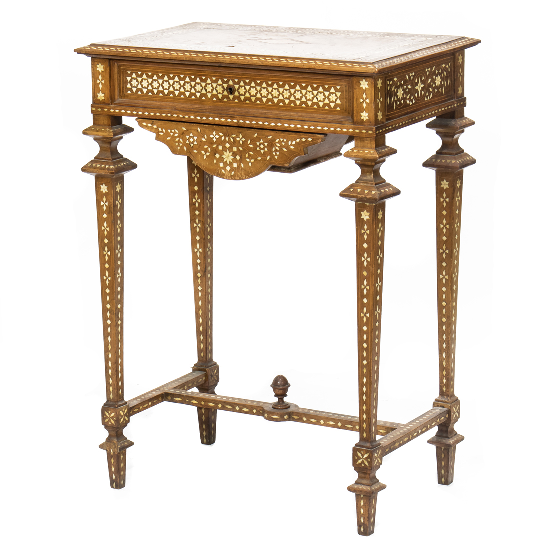 Appraisal: A LEVANTINE INLAID TABLE A Levantine inlaid table having a