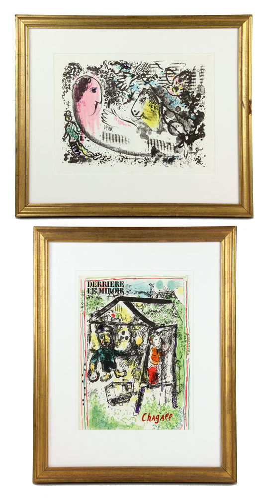 Appraisal: - Chagall Lithographs Lot of two Marc Chagall lithographs published