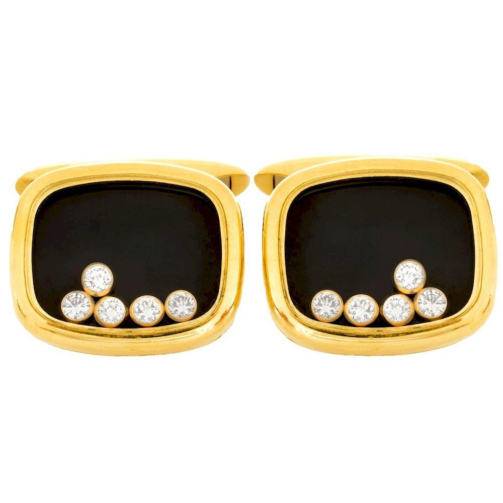 Appraisal: Chopard Happy Diamond and K Gold Cufflinks Chopard Approx carat