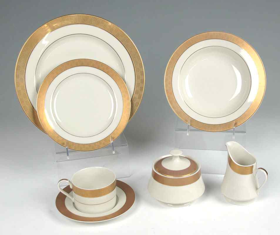 Appraisal: SANGO ''METROPOLITAN GOLD'' FINE CHINA SERVICE pieces to include each