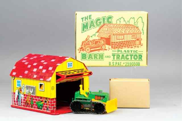 Appraisal: MARX MAGIC BARN WITH TRACTOR Boxed example unused Old Store