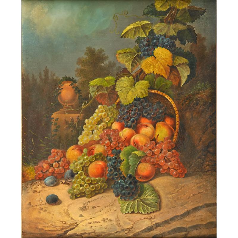 Appraisal: TH C STILL LIFE PAINTING Oil on canvas of fruit