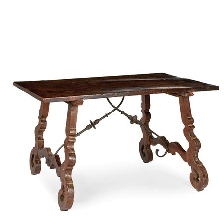 Appraisal: Spanish Baroque Walnut Trestle Table Estimate -