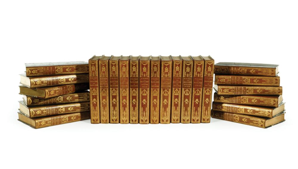 Appraisal: Leather Bindings c volumes on the subject of Napoleon by