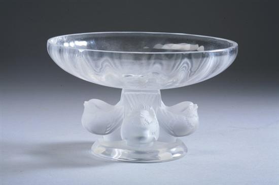 Appraisal: SMALL LALIQUE CLEAR AND FROSTED GLASS NOGENT COMPOTE engraved Lalique