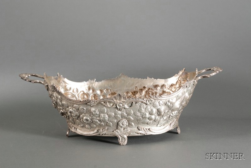 Appraisal: S Kirk Son Coin Silver Basket - ovoid rims applied