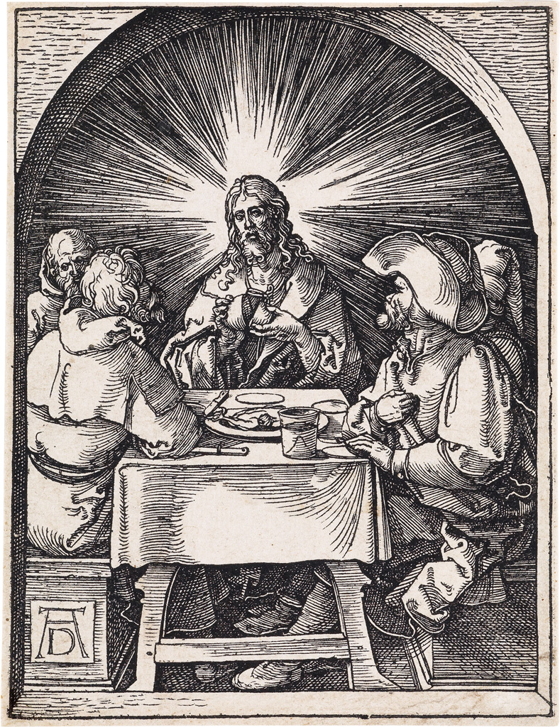 Appraisal: ALBRECHT D RER Christ at Emmaus Woodcut circa - x