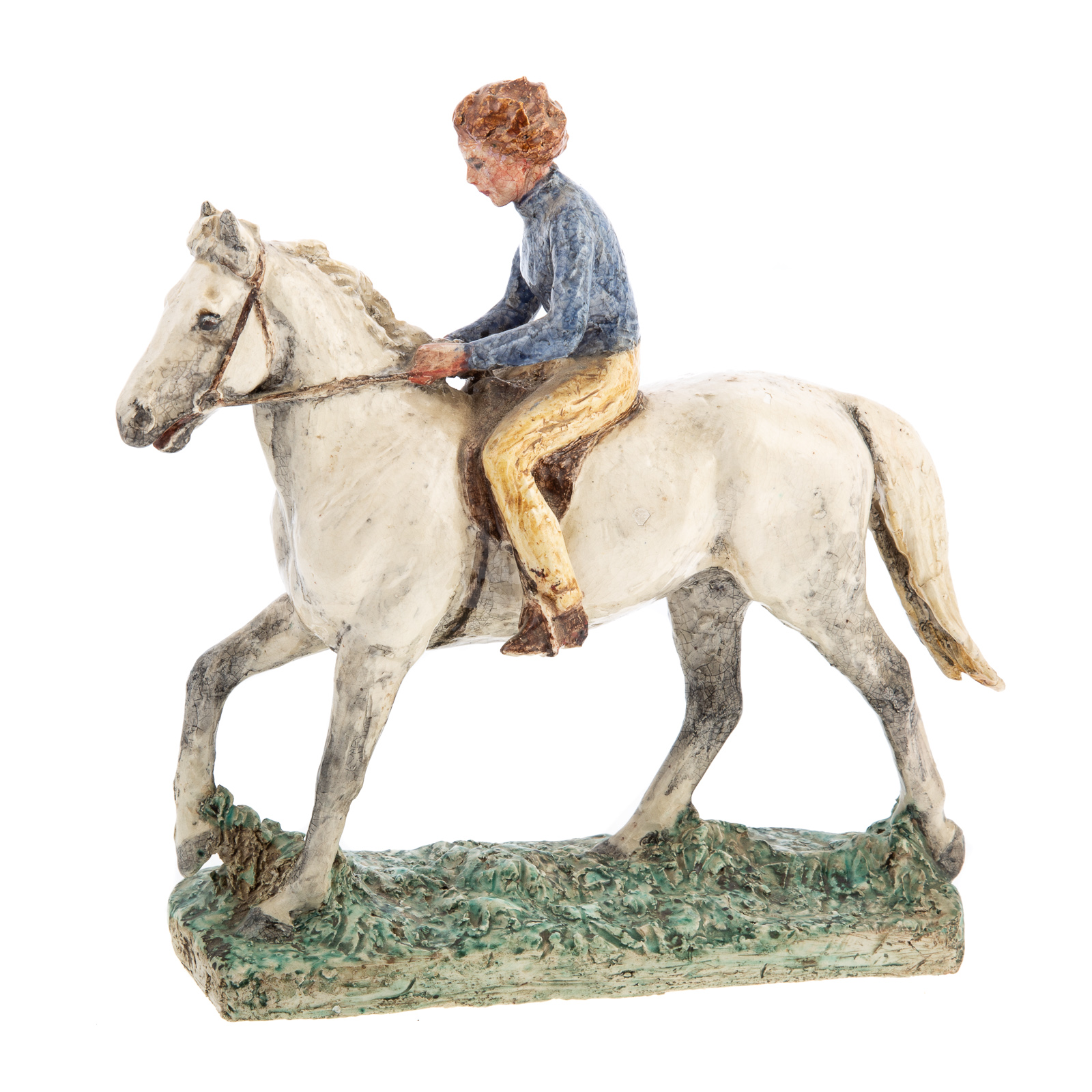 Appraisal: KATHLEEN WHEELER FEMALE EQUESTRIAN CERAMIC FIGURE English - Painted ceramic