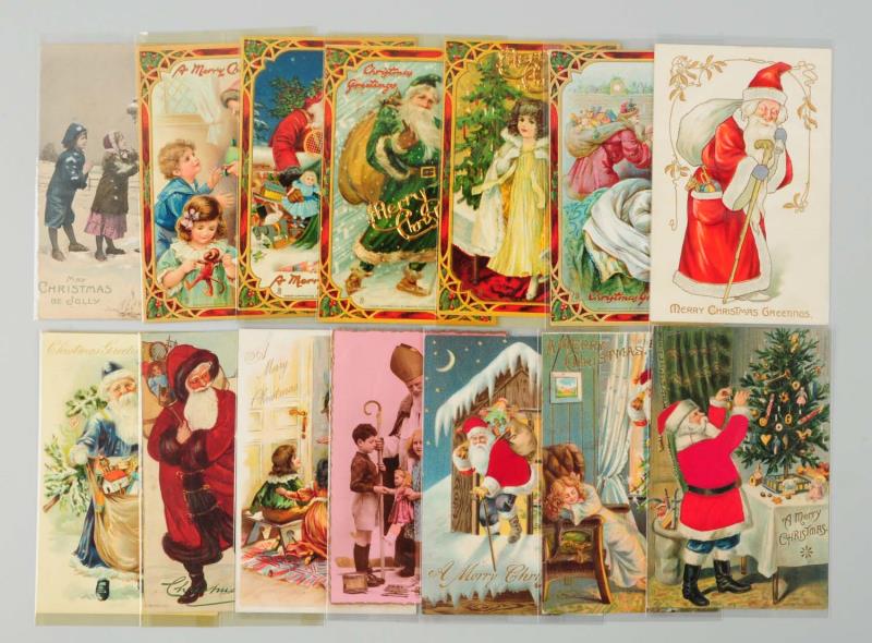 Appraisal: Lot of Santa Postcards Lot has three red silk robes