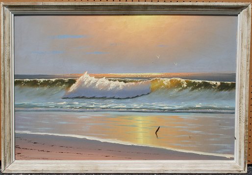 Appraisal: BLACK Al American th C Beach Surf Oil Upson ''