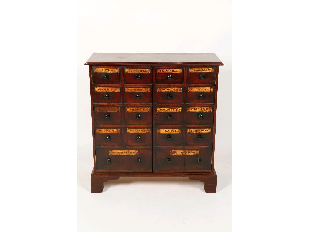 Appraisal: A REGENCY MAHOGANY CABINET the front fitted with twin cupboard