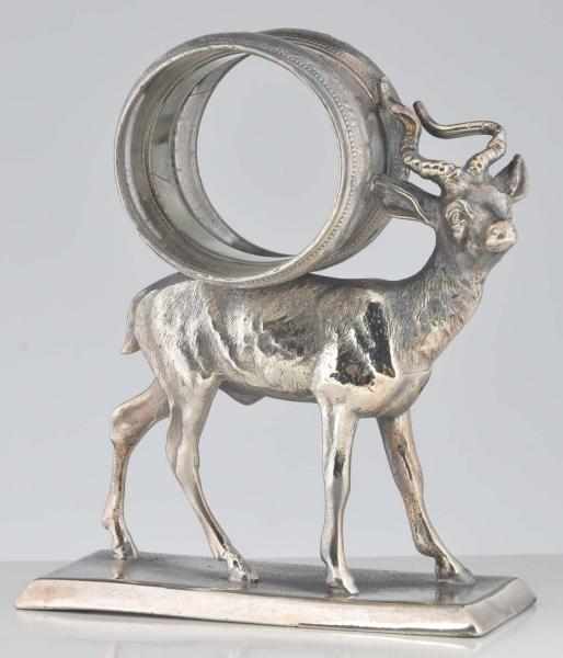 Appraisal: Standing Deer Figural Napkin Ring Napkin holder on back By