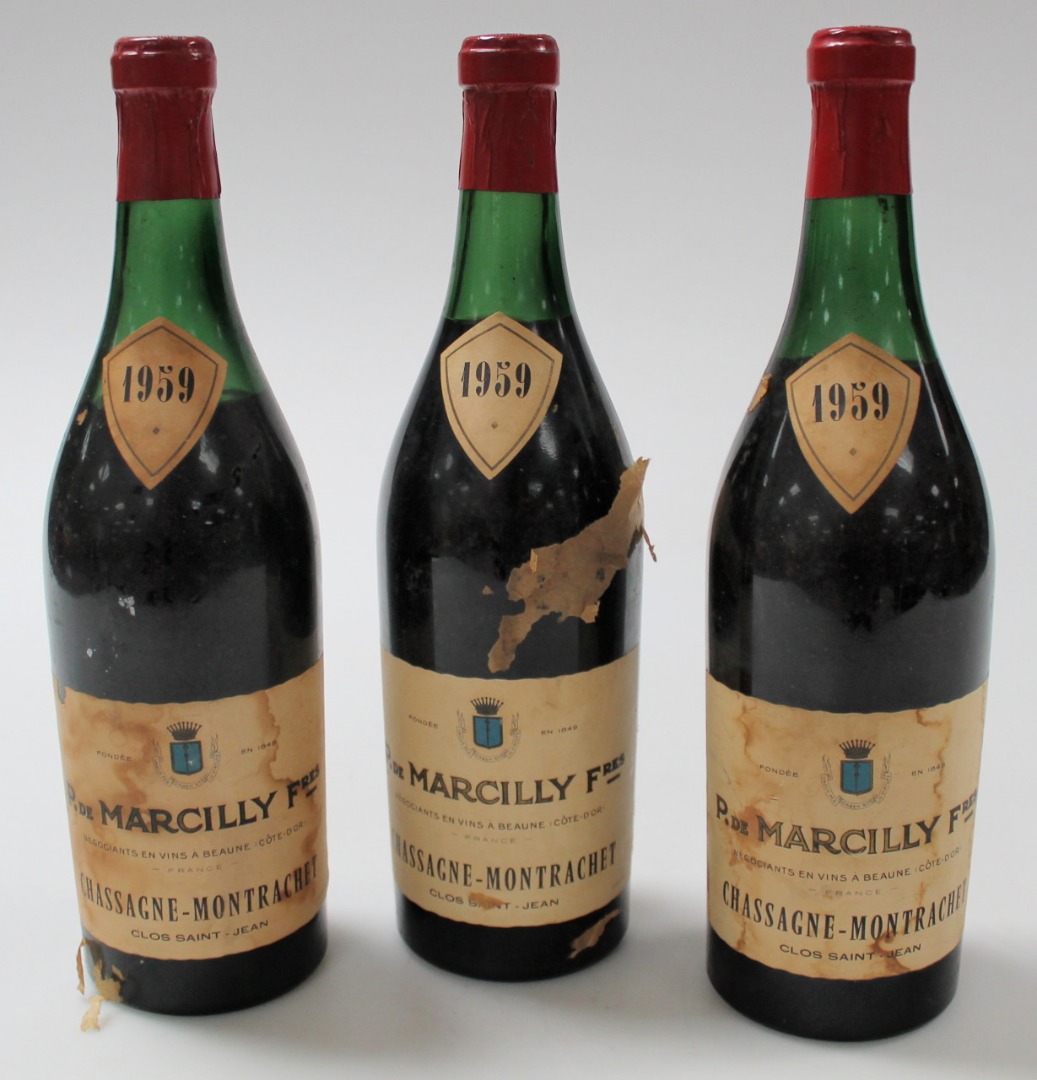 Appraisal: Three bottles of P De Marcilly Fres Clos Saint Jaen