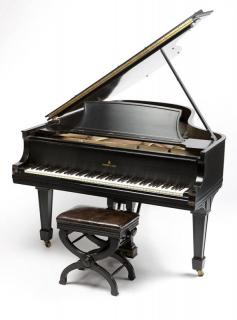 Appraisal: An ebonized Steinway grand piano serial style number marked for