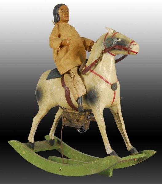 Appraisal: Lot of German Composition Horse Toys Description Includes an Indian