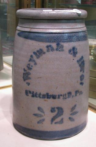 Appraisal: Two Gallon Pennsylvania Blue White Crock marked Weyman Bro Pittsburgh