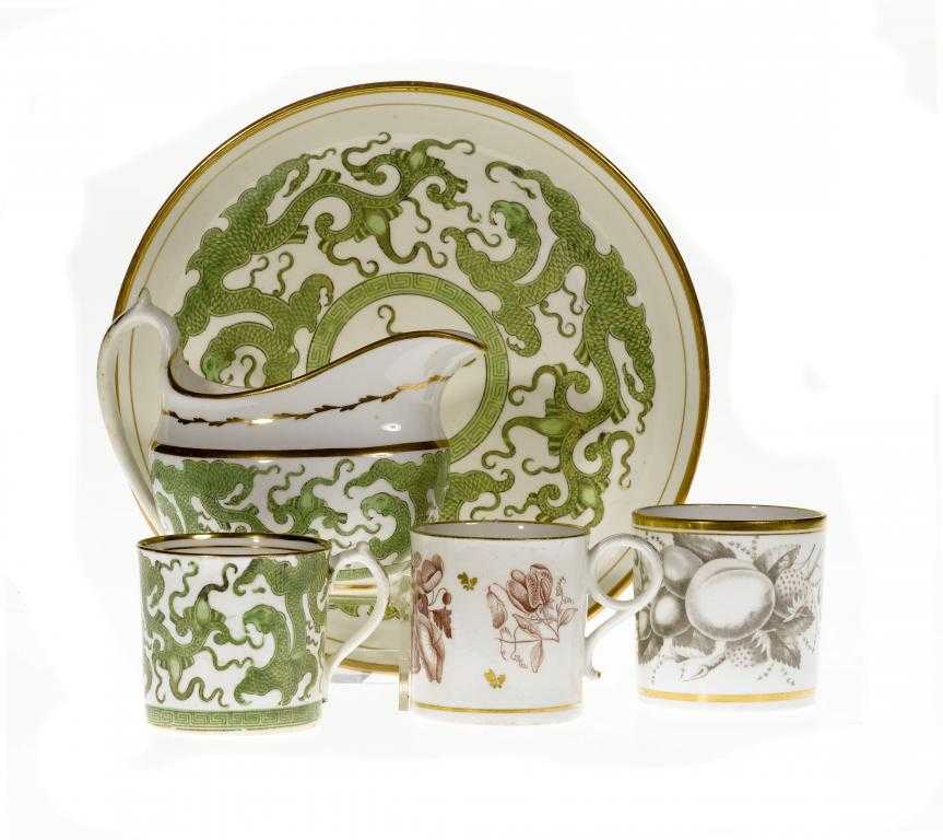 Appraisal: TWO SPODE AND BARR FLIGHT AND BARR BAT PRINTED COFFEE