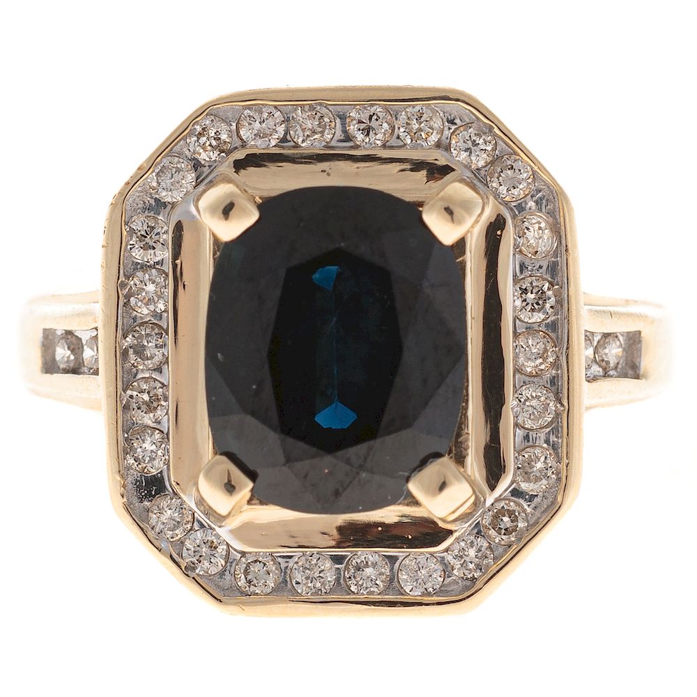 Appraisal: A Ladies Sapphire Diamond Ring in K Gold K yellow