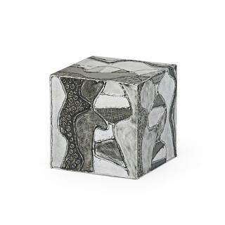 Appraisal: PAUL EVANS Argente cube side table PAUL EVANS - PAUL