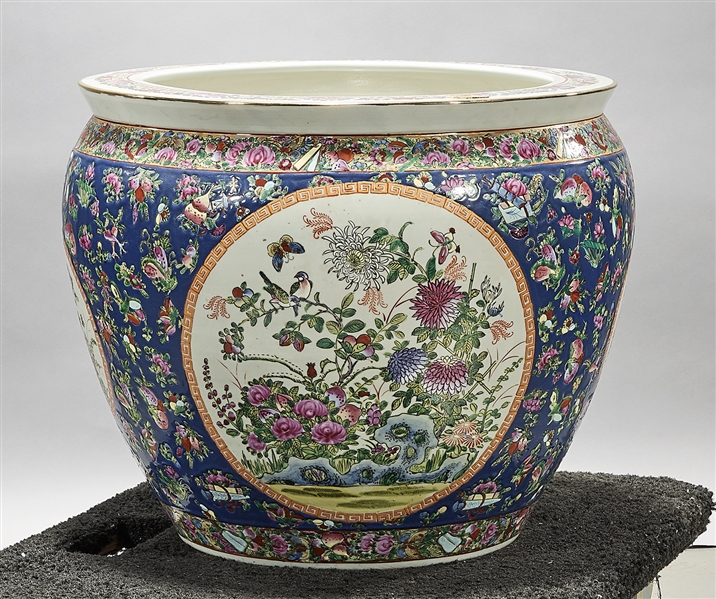 Appraisal: Chinese enameled porcelain fish bowl famille rose with flower and