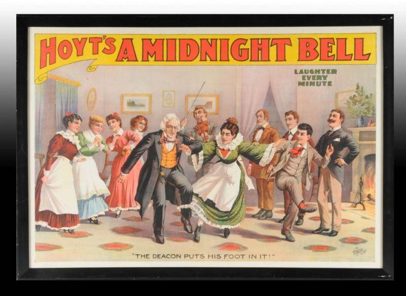 Appraisal: Hoyt's a Midnight Bell Paper Litho Play Poster Description Circa