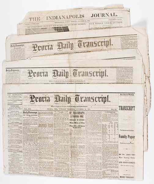 Appraisal: Newspaper Accounts of the Chicago Fire Including Accurate Map of