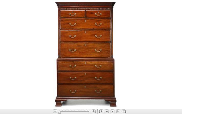 Appraisal: George III mahogany chest on chestTwo parts the top with