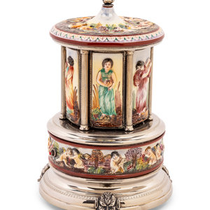 Appraisal: A Capodimonte Musical Cigar Box th Century with a Swiss