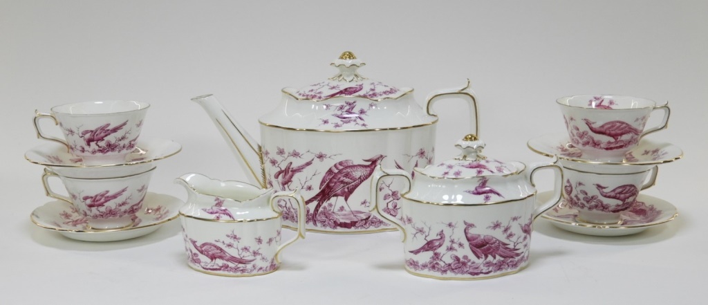 Appraisal: ROYAL CROWN DERBY PORCELAIN PINK AVES TEA SET England th