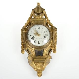 Appraisal: Louis XVI dore bronze repeating cartel clock th th c